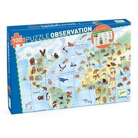 Djeco Klasik 100 Parça World'S Animals Puzzle