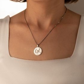 Dkmn 925 Ayar Atatürk Kazımalı Sembol Kadın Gümüş Kolye