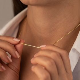 Dkmn 925 Ayar İnce Box Zincir Gümüş Kadın Kolye