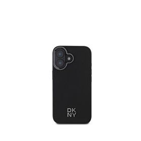 DKNY iPhone 16 Plain Serisi Magsafe Uyumlu PU Deri Siyah Telefon Kılıfı