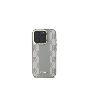 DKNY iPhone 16 Pro Checkered Pattern Magsafe Uyumlu Bej Telefon Kılıfı