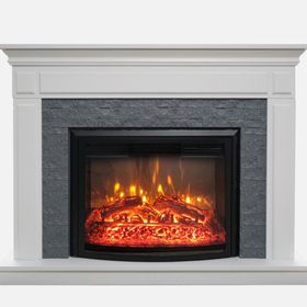 Dlc 1114 1800 W Gri Taşlı Beyaz Dekoratif Elektrikli Şömine