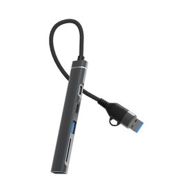 DM CHB025 USB-A ve Type-C Girişli 2 Type-C 1 USB-A SD Micro SD TF Kart Okuyucu Çoklayıcı Dönüştürücü