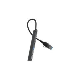 DM CHB025 USB-A ve Type-C Girişli 2 Type-C 1 USB-A SD Micro SD TF Kart Okuyucu Çoklayıcı Dönüştürücü
