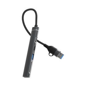 DM CHB025 USB-A ve Type-C Girişli 2 Type-C 1 USB-A SD Micro SD TF Kart Okuyucu Çoklayıcı Dönüştürücü