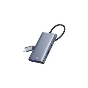 DM CHB055 Type-C to HDMI VGA RJ45 Ethernet 3xUSB 3.0 Aux PD TF SD Kart Okuyucu Dönüştürücü