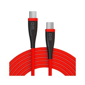 DM SL019 65W 3A Type-C to Type-C Kırmızı 2 mt Hızlı Şarj ve Data Kablosu