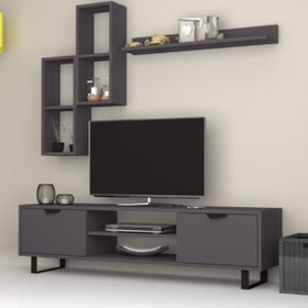 Dmodül Lonsa Gri Metal Ayaklı Tv Ünitesi