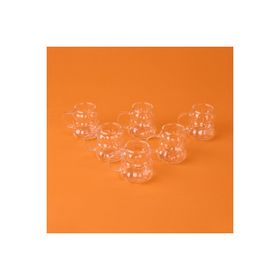 DMR 75 ml Şeffaf Kulplu Boncuk 6'lı Kahve Yanı Bardağı