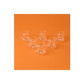 DMR 75 ml Şeffaf Kulplu Boncuk 6'lı Kahve Yanı Bardağı