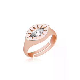 DMR Elegance DMR-GMSH-BRKD-LR1230336 Gümüş Ayarlanabilir Rose Kuzey Yıldızı Şovalye Yüzük