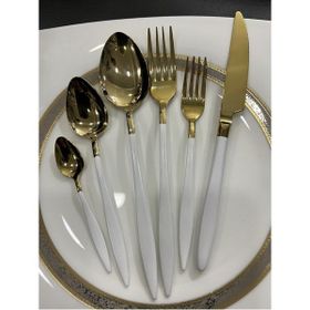 Dmr Life 48 Parça 8 Kişilik Yakut Gold Beyaz Çatal Kaşık Bıçak Seti