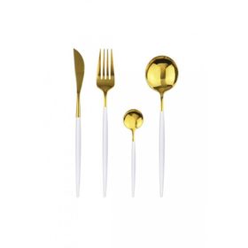 Dmr Life Elit 42 Parça Beyaz Gold Çatal Kaşık Bıçak Takımı