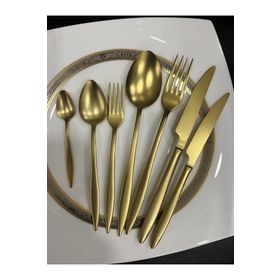 Dmr Life Yakut Mat Gold 84 Parça 12 Kişilik Çatal Kaşık Bıçak Takımı