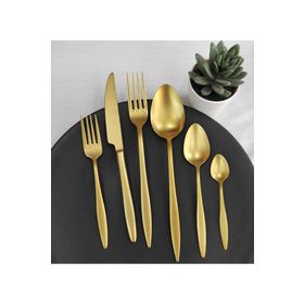 Dmr Life Yakut Mat Gold 90 Parça 12 Kişilik Çatal Kaşık Bıçak Takımı