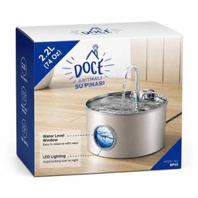 Doce Kedi ve Küçük Irk Köpekler İçin Paslanmaz Çelik Arıtmalı 2.2 lt Su Pınarı