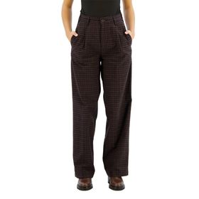 Dockers Original Pleated High Wide Ballad Chamois Black Bean Plaid 1 Kadın Pantolon