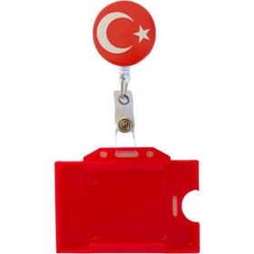 Dodo Bone Kırmızı Türk Bayrağı Yaka Kartı Yoyo & Klipsi