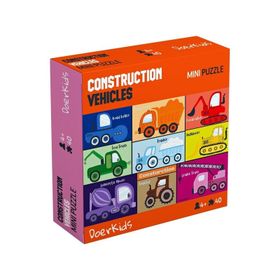 Doer Kids 8288 İnşaat Araçları İş Makinaları 40 Parça Renkli Mini Puzzle