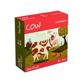 Doer Kids 8301 İnek 40 Parça Renkli Mini Puzzle