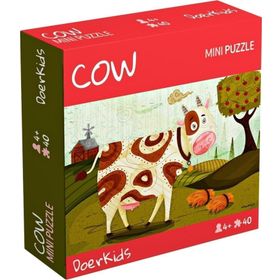 Doer Kids 8301 İnek 40 Parça Renkli Mini Puzzle