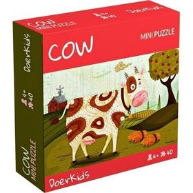 Doer Kids 8301 İnek 40 Parça Renkli Mini Puzzle