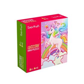 Doer Kids 8417 Unicorn 40 Parça Renkli Mini Puzzle