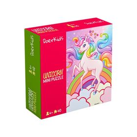 Doer Kids 8417 Unicorn 40 Parça Renkli Mini Puzzle