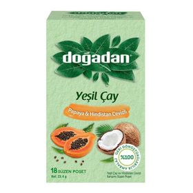 Doğadan 18'li 23.4 gr Papaya Hindistan Cevizli Yeşil Çay
