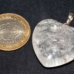 Doğal Kalp Kristal Kuvars 001 Kolye Ucu