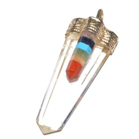 Doğal Kristal Kuvars Çakra 002 Kolye Ucu