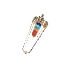 Doğal Kristal Kuvars Çakra 002 Kolye Ucu