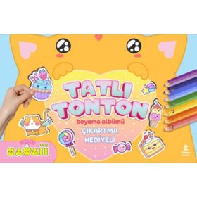 Doğan Kitap Kawaii Tatlı Tonton Çıkartma Hediyeli Boyama Albümü