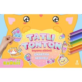 Doğan Kitap Kawaii Tatlı Tonton Çıkartma Hediyeli Boyama Albümü