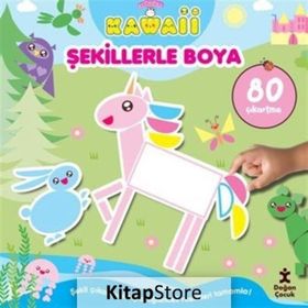 Doğan Kitap Sevimliler Kawaii Şekillerle Boya Doğan Çocuk Kitabı