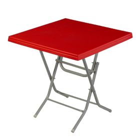 Dogant Katlanır 75x75 Kırmızı Ayaklı Bahçe Balkon Kafe Masa