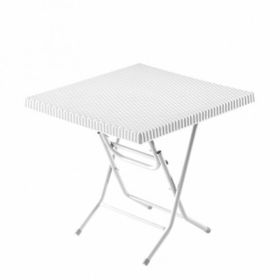 Dogant Rattan Beyaz Katlanabilir Ayaklı 75*75 Masa