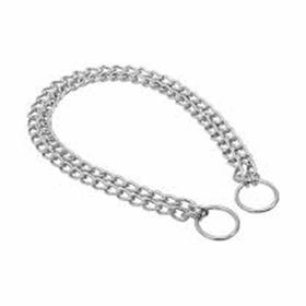 Doggie 2.5 x 45-55 cm Krom Kaplama Boğmalı Duble Zincir Tasma