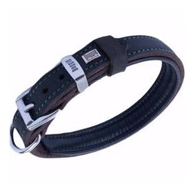 Doggie 2x35-40 cm Yağ Yeşili Yağlı Gerçek Deriden El Yapımı Köpek Boyun Tasması