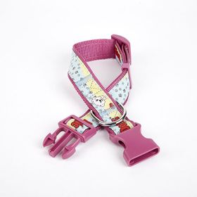 Doggie 3 cm x 36-60 cm Mor Pati Desenli Dokuma Köpek Boyun Tasması
