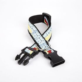 Doggie 3 cm x 36-60 cm Siyah Pati Desenli Dokuma Köpek Boyun Tasması