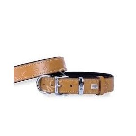 Doggie 4 x 47-55 cm Kamel Konfor Deri Kemik Desenli Boyun Tasması