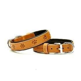 Doggie 4 x 52-60 cm Kamel Konfor Deri Pati Desenli Boyun Tasması