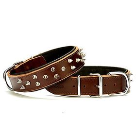 Doggie 4x57-65 cm Kahverengi Çift Kat Deri Ex.güçlü Çivili Boyun Tasması
