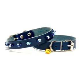 Doggie BKT-12-MV 11.2x26 cm Mavi Large Nazar Boncuklu Kedi ve Küçük Irk Köpek Tasması