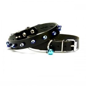 Doggie BKT08S-BLACK 1x18-22 cm Siyah Small Nazar Boncuklu Kedi Ve Köpek Tasması