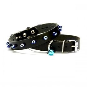 Doggie BKT08S-BLACK 1x18-22 cm Siyah Small Nazar Boncuklu Kedi Ve Köpek Tasması