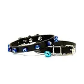 Doggie Boncuklu Deri Siyah 1x18-22 cm Kedi Tasması