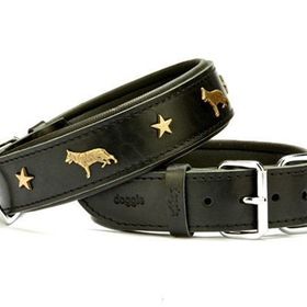 Doggie Comfort 60 cm Siyah Kurt Köpek Metal Süslü Boyun Tasması