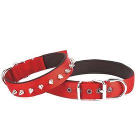 Doggie Comfort Dokuma Kırmızı 3x47 55 cm Çivili Large Köpek Boyun Tasması